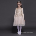 High Class collection long Full sleeve creamy party dresses embroidery soft fabric children clothes birthday